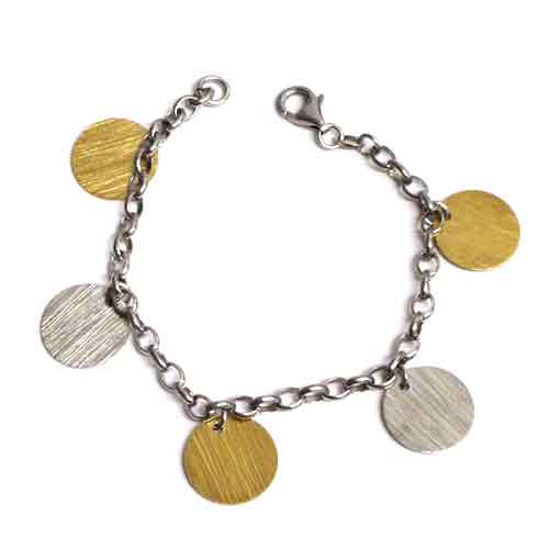Imagen pulsera plata motivos varios plateado/dorado modelo 4